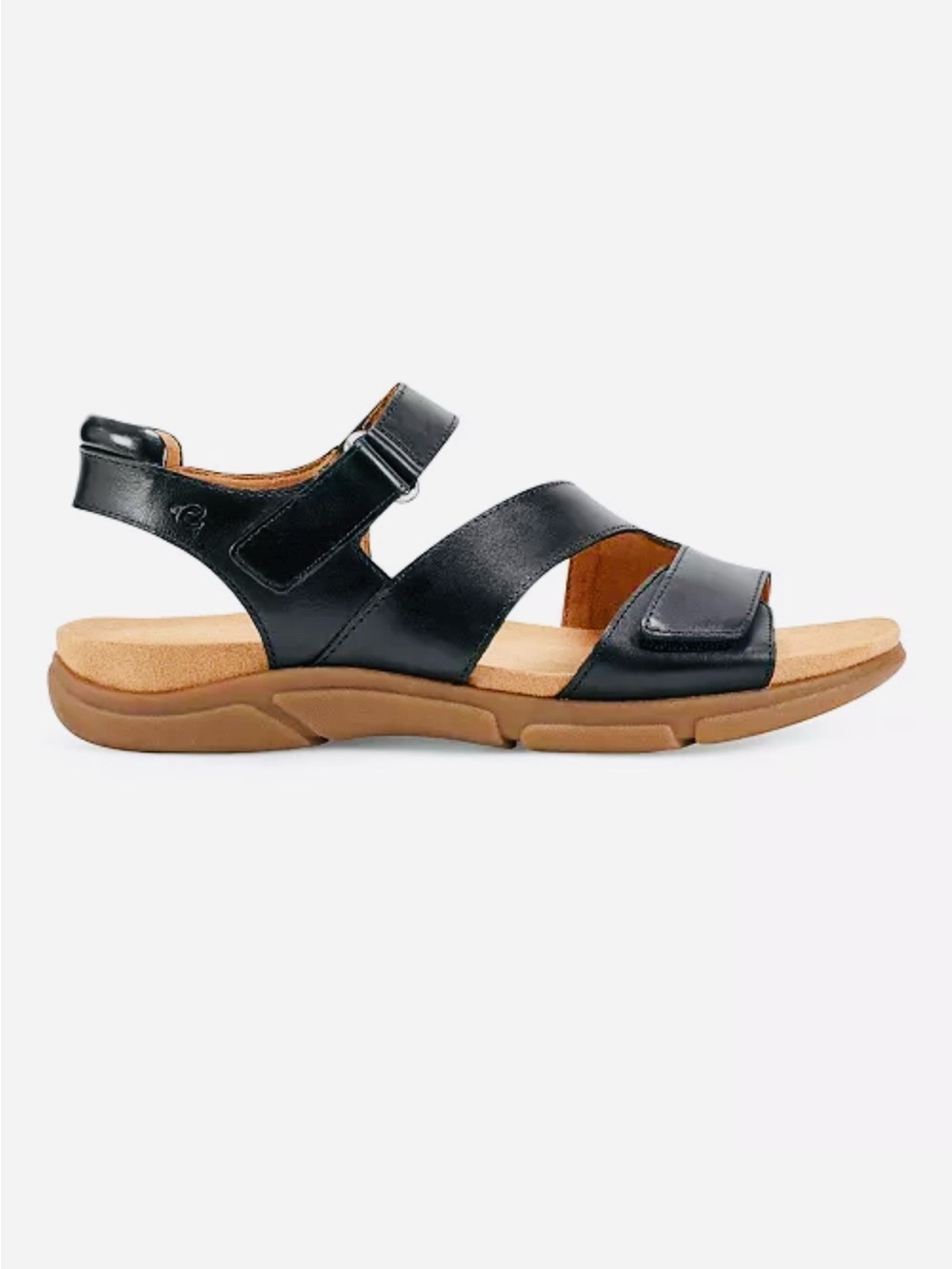 Easy Spirit Black Strappy Comfort Leather Sandal Open Toe size 9W - Picture 3 of 11